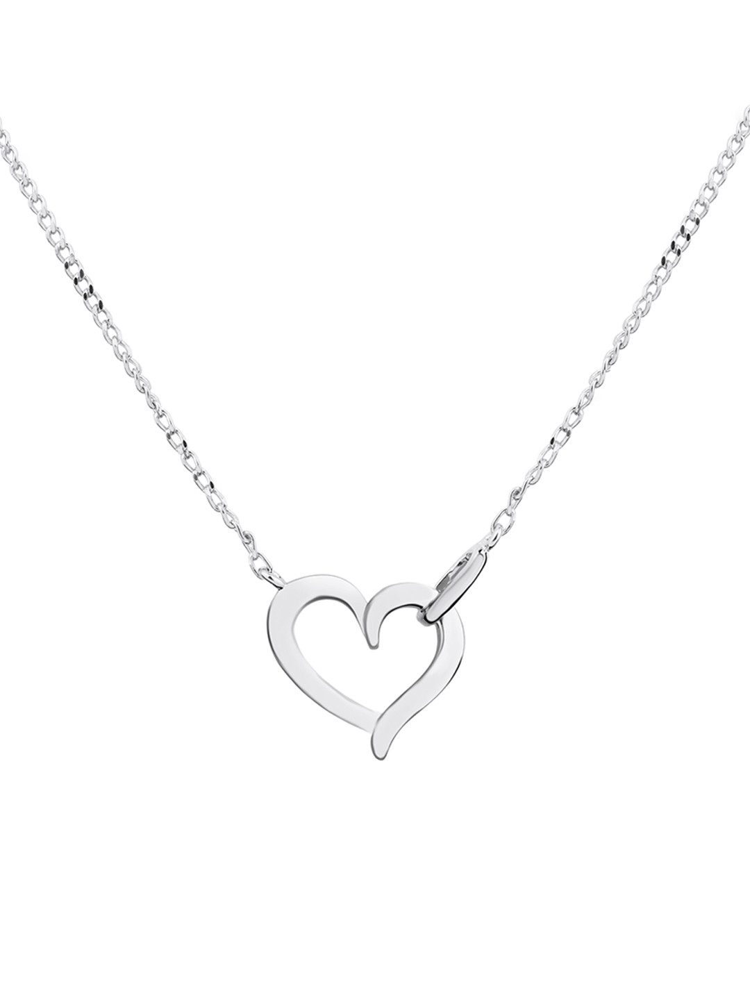 925 Sterling Silver Sleek Heart Necklace