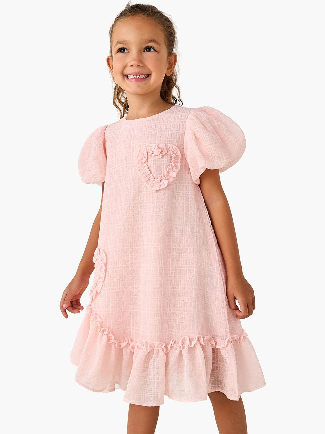 Juniors by Babyshop Puff Sleeve Fit & Flare Dress