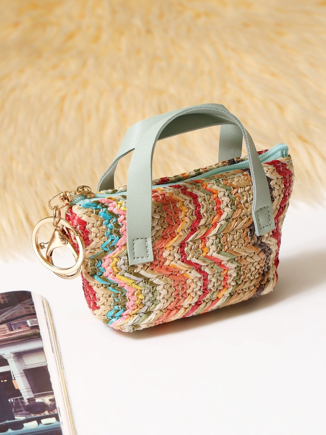 Abbana Self Design Jute Mini Miniature Handheld Bag