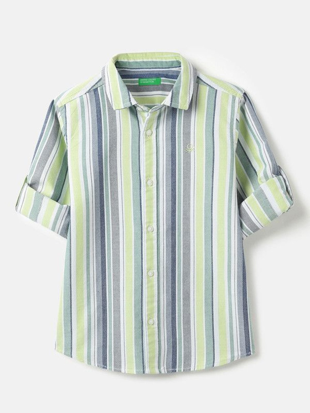 United Colors of Benetton Boys Multi Stripes Striped Casual Shirt