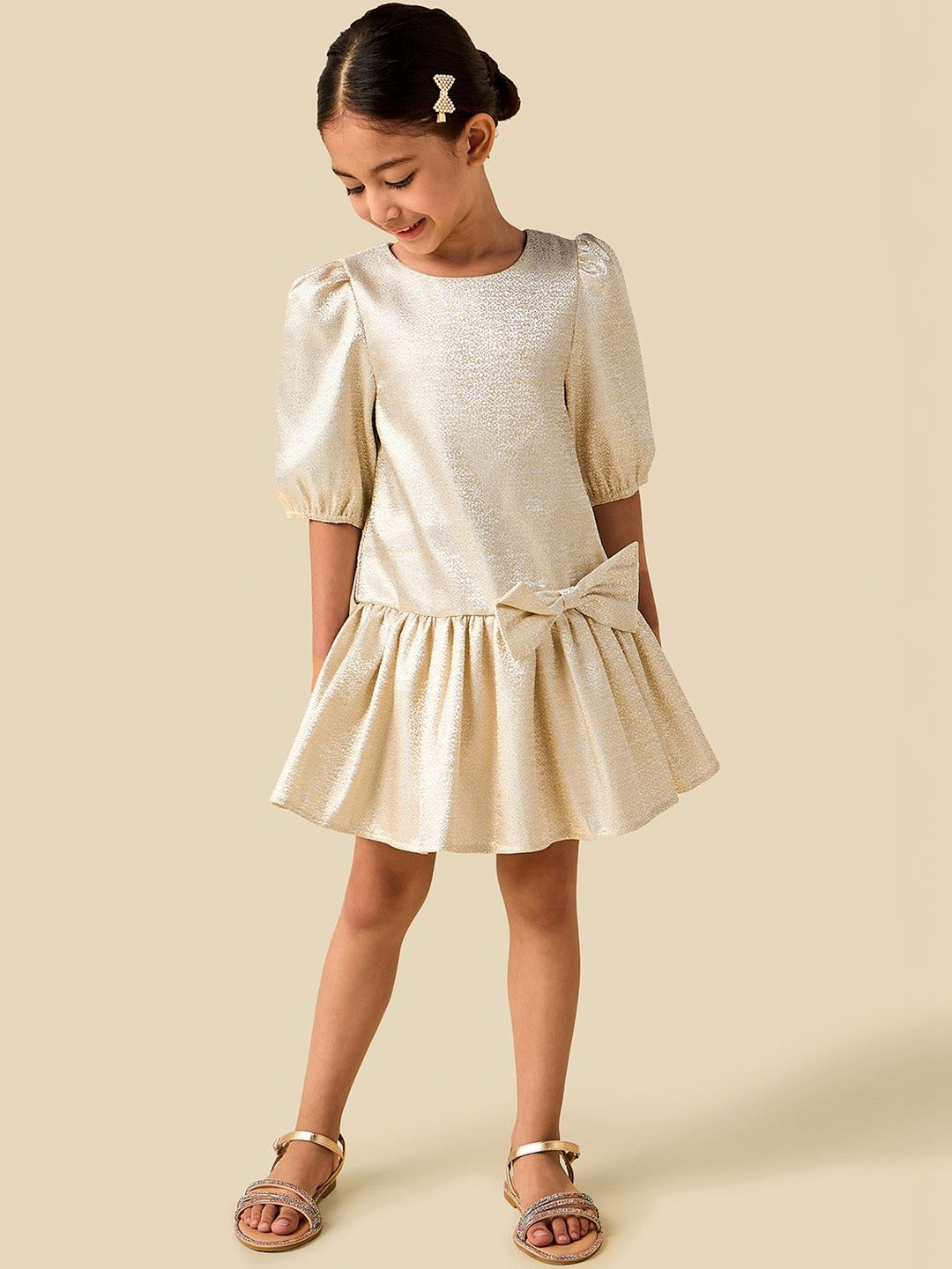 Juniors by Babyshop Puff Sleeve Fit & Flare Dress