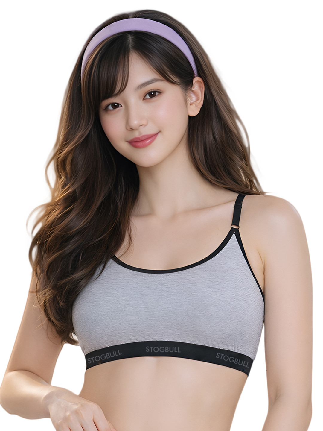 STOGBULL Women Cotton Non-Padded Full Coverage Adjustable Straps Comfort Fit Sports Bra