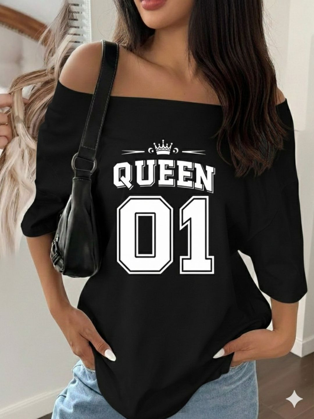 ELBATROSS Women Printed Drop-Shoulder Sleeves 1 T-shirt