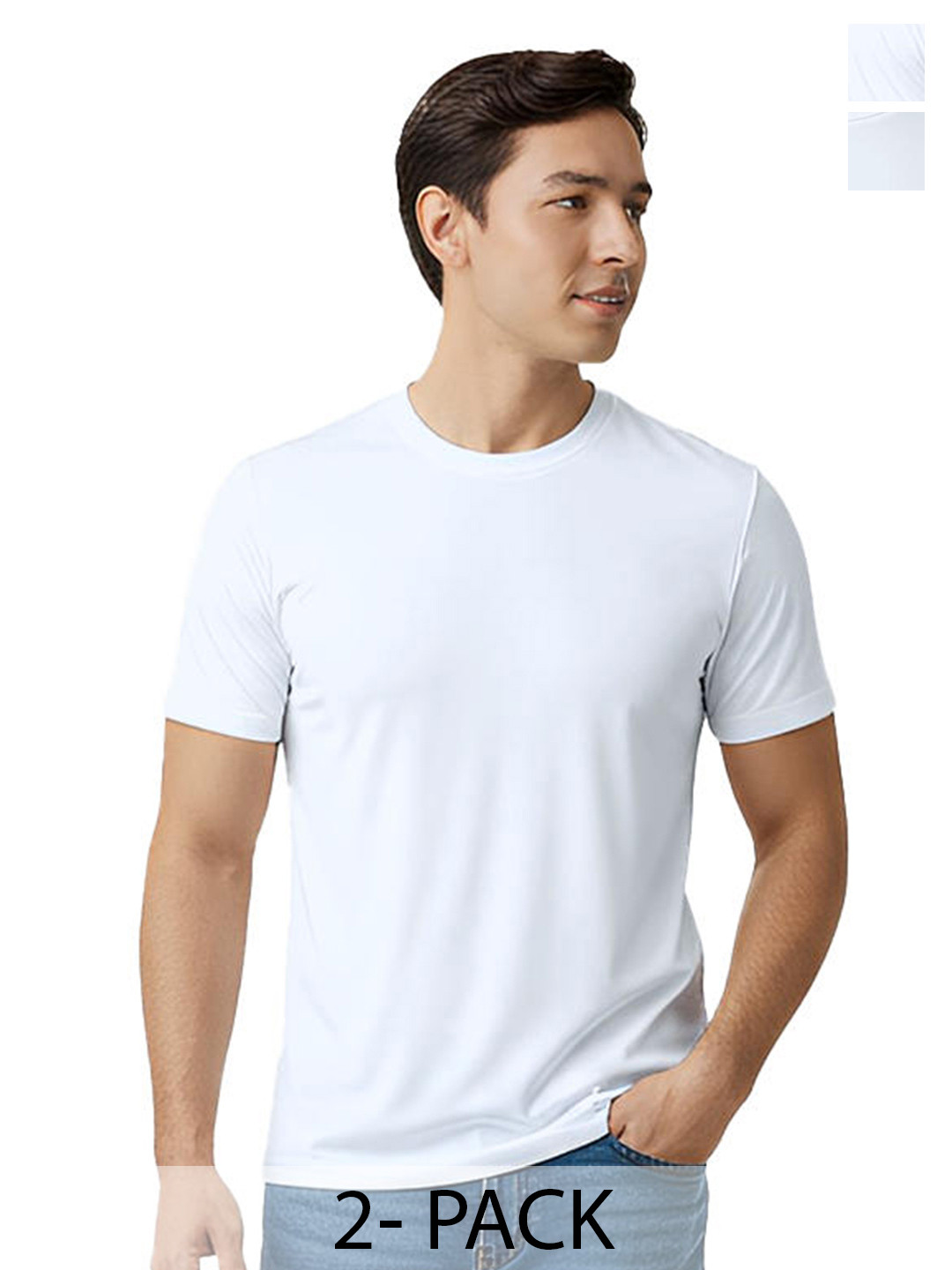 Fighterhero Men Pack of 2 White Dryfit Active Tshirts