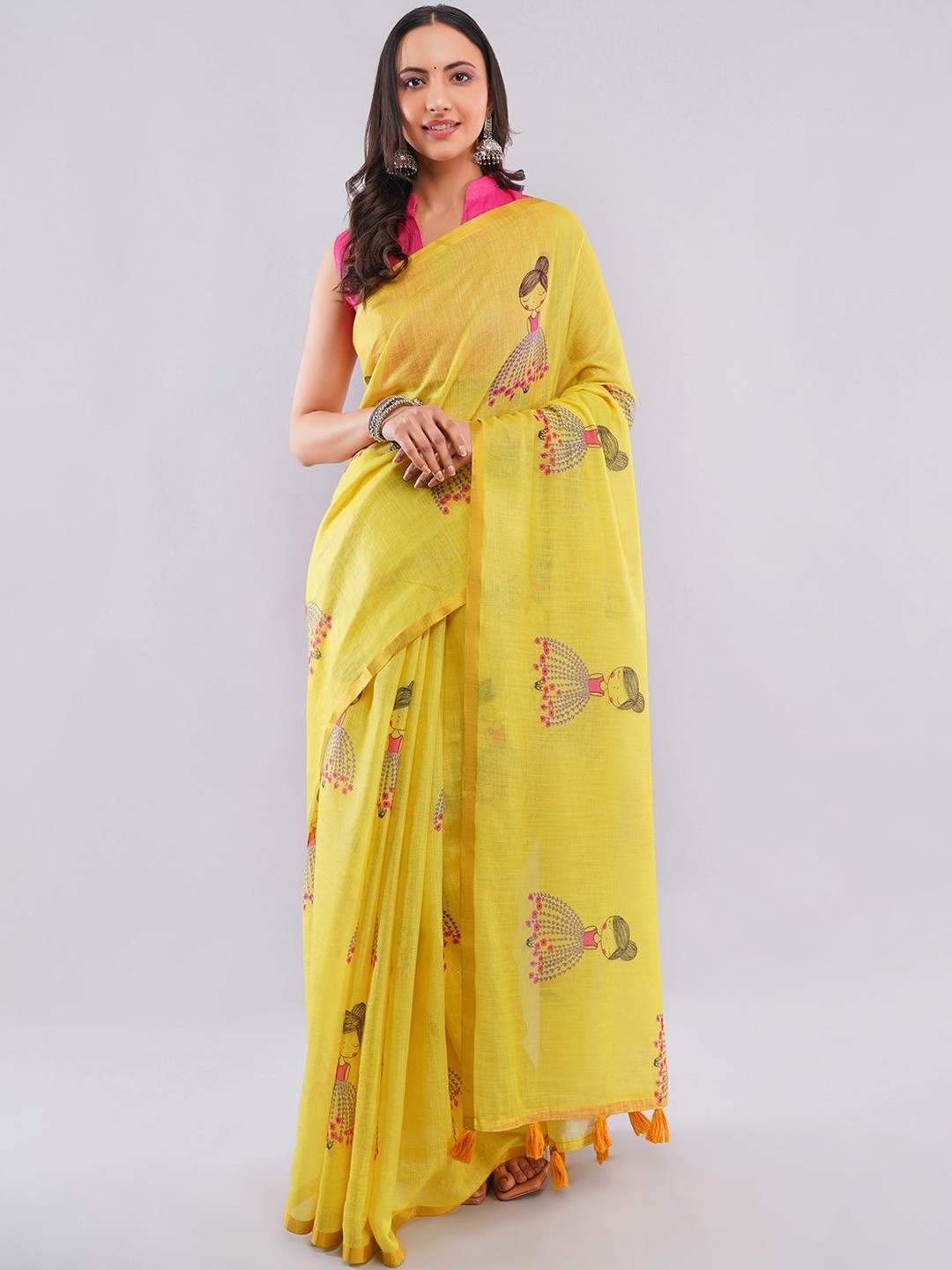 SAMANTHA Pure Linen Saree
