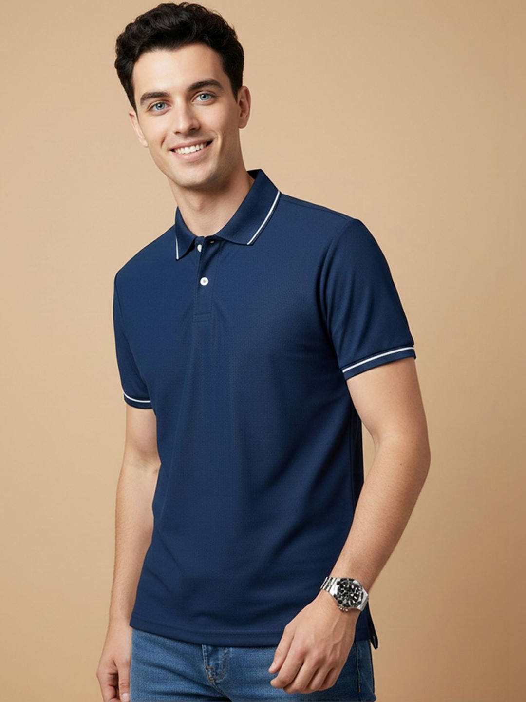 GENZA Men Polo Collar T-shirt