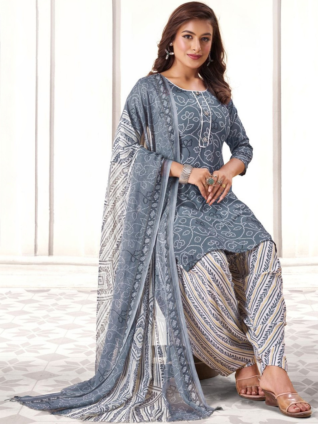 SEWDHAGA Women Ethnic Motifs Printed Regular Kurta with Patiala & With Dupatta