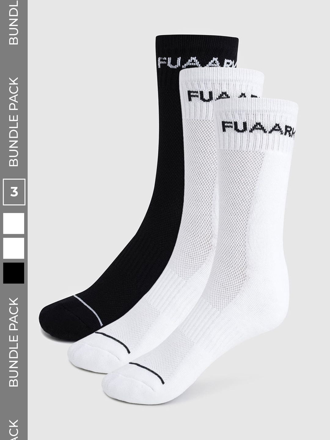 FUAARK Men Pack of 3 Cotton Blend Calf Length Socks