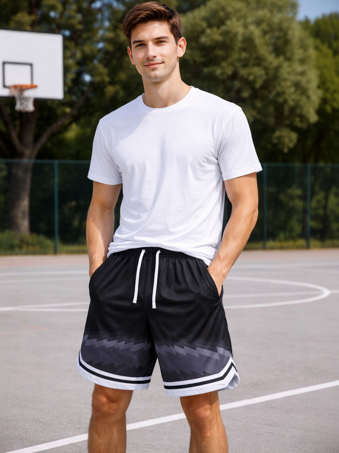 StyleCast Flex Men Geometric Regular Fit Sports Shorts