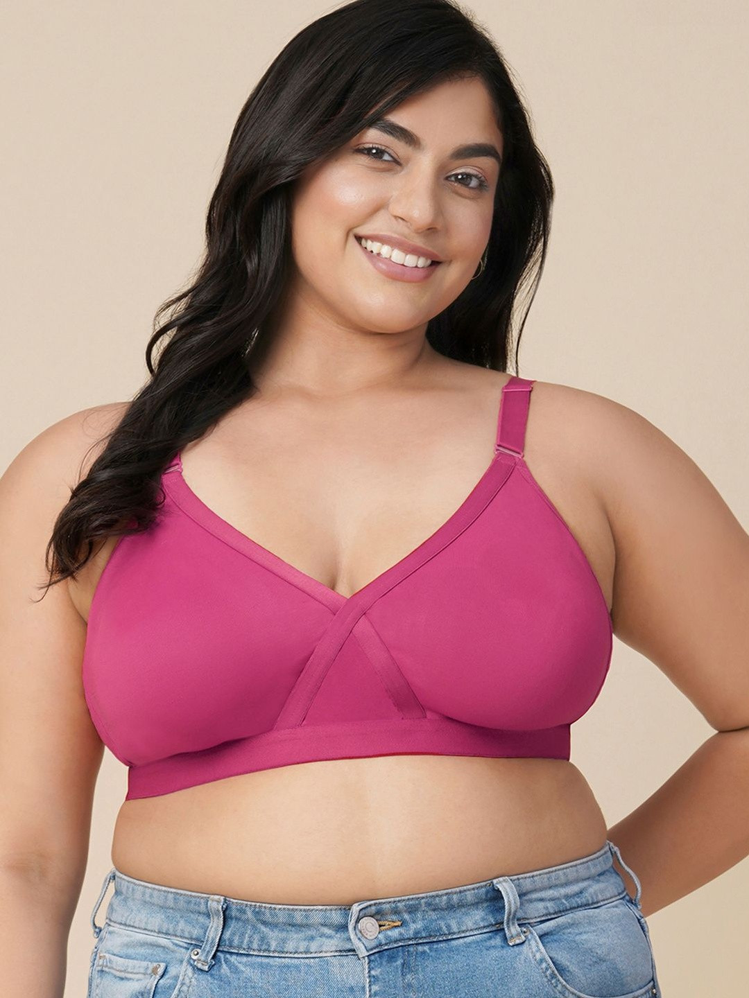 GROVERSONS Paris Beauty Full Coverage Non Padded Adjustable Strap Cotton Blend Bra