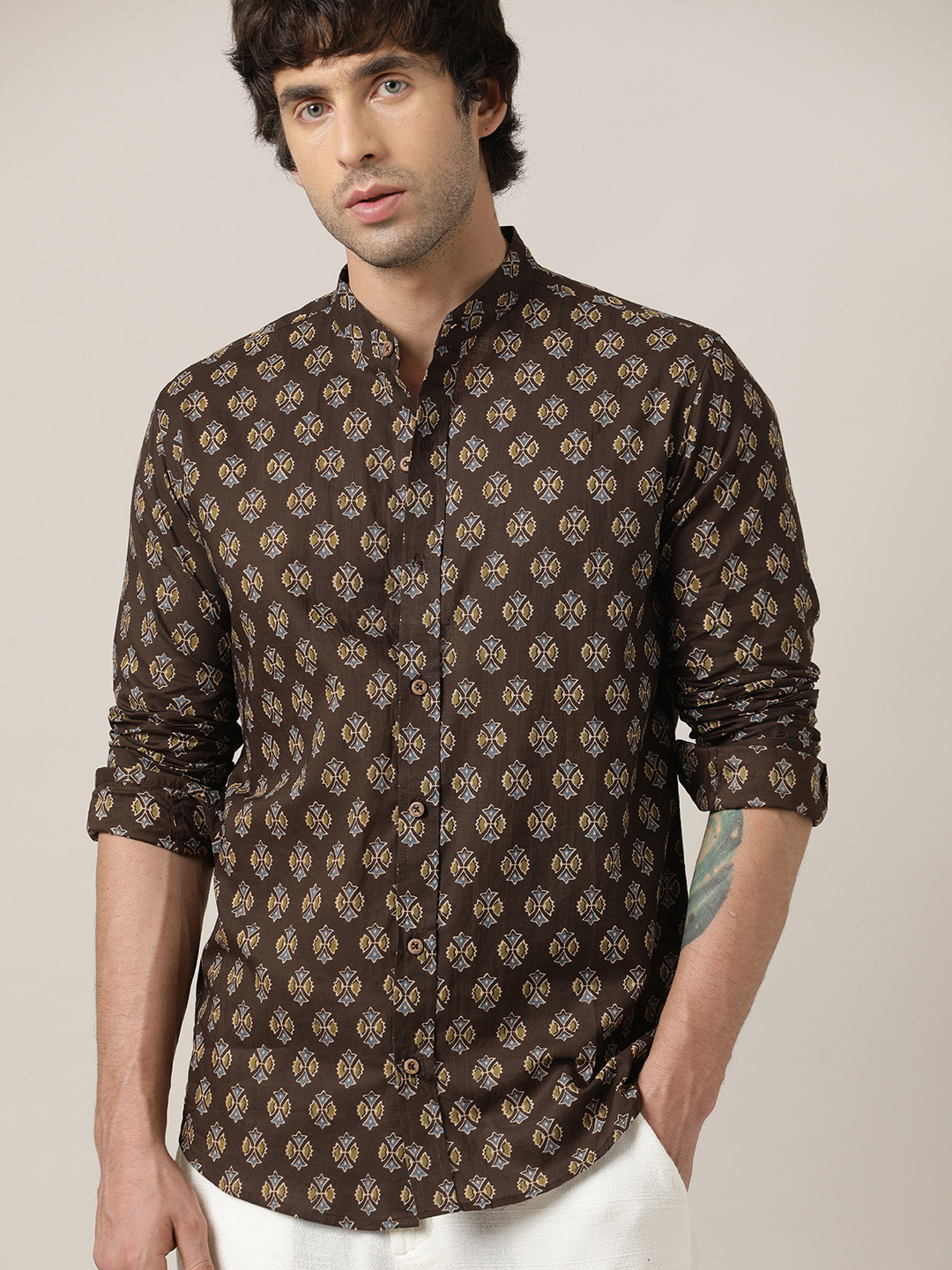 Paper Cut Men Comfort Printed Casual Shirt