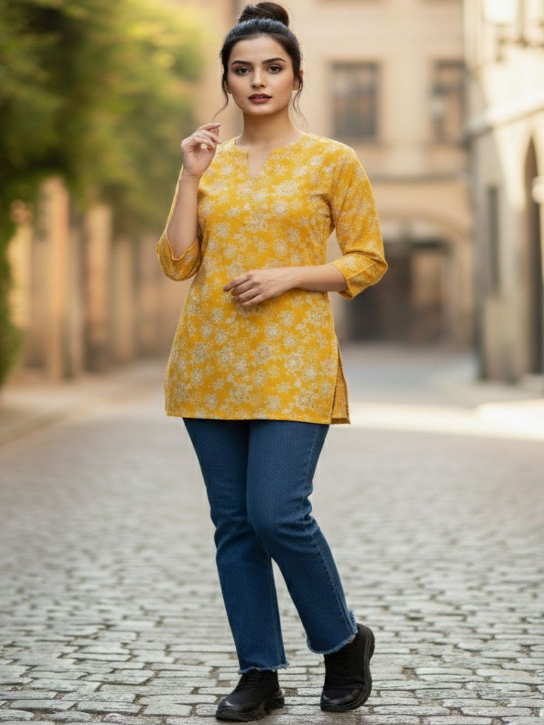 AADVIKA Women Ethnic Motifs Printed Kurta