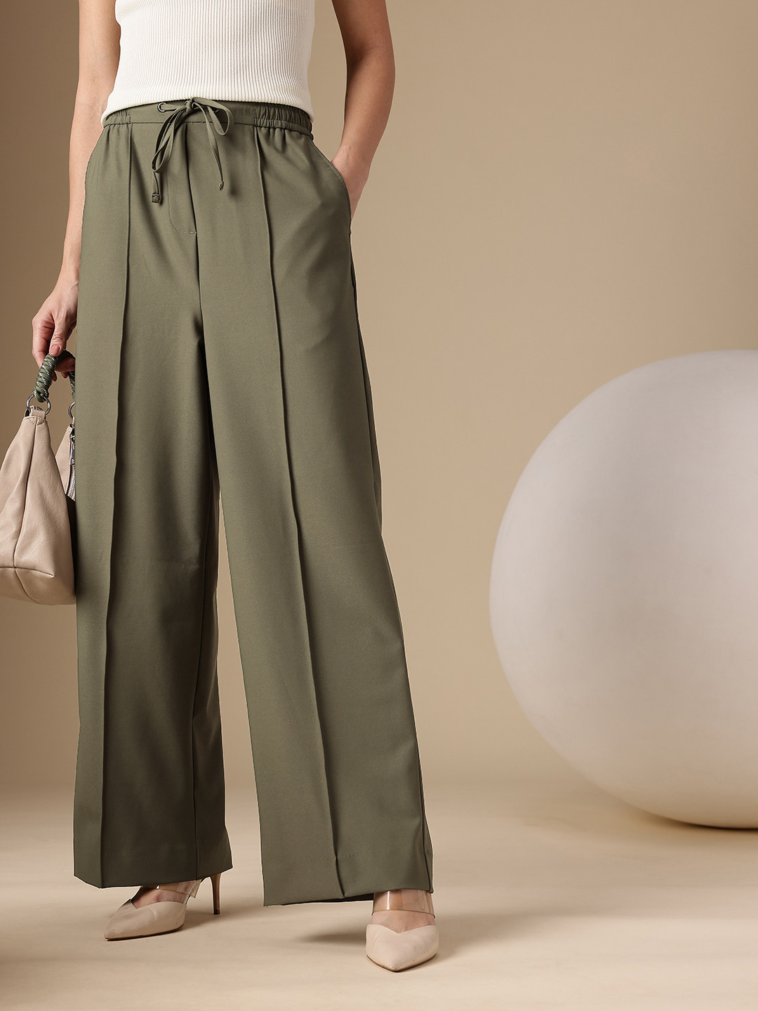 Chemistry Women Wide Leg Panelled Trousers