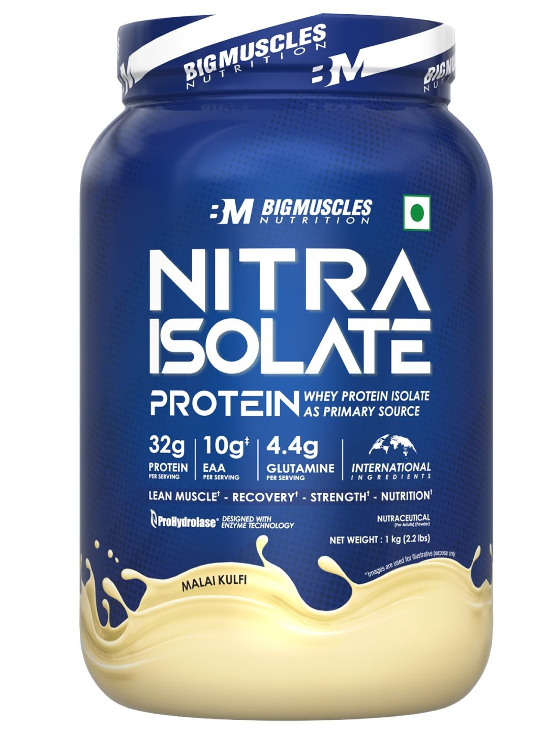 Bigmuscles Nutrition Nitra Isolate Protein- 1 Kg- Malai Kulfi