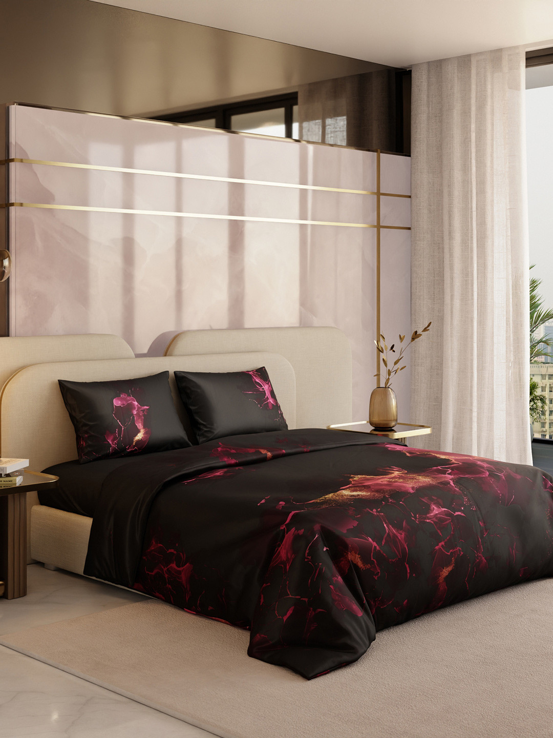 Stoa Paris Louvre Collection Shadows Of The Flame Satin King Regular Bedding Set