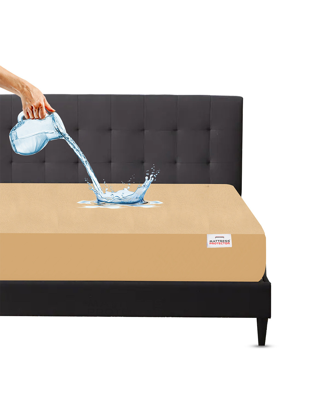 Mattress Protector Beige Queen Waterproof Mattress Protector with Elastic Fit - 78x60 Inch