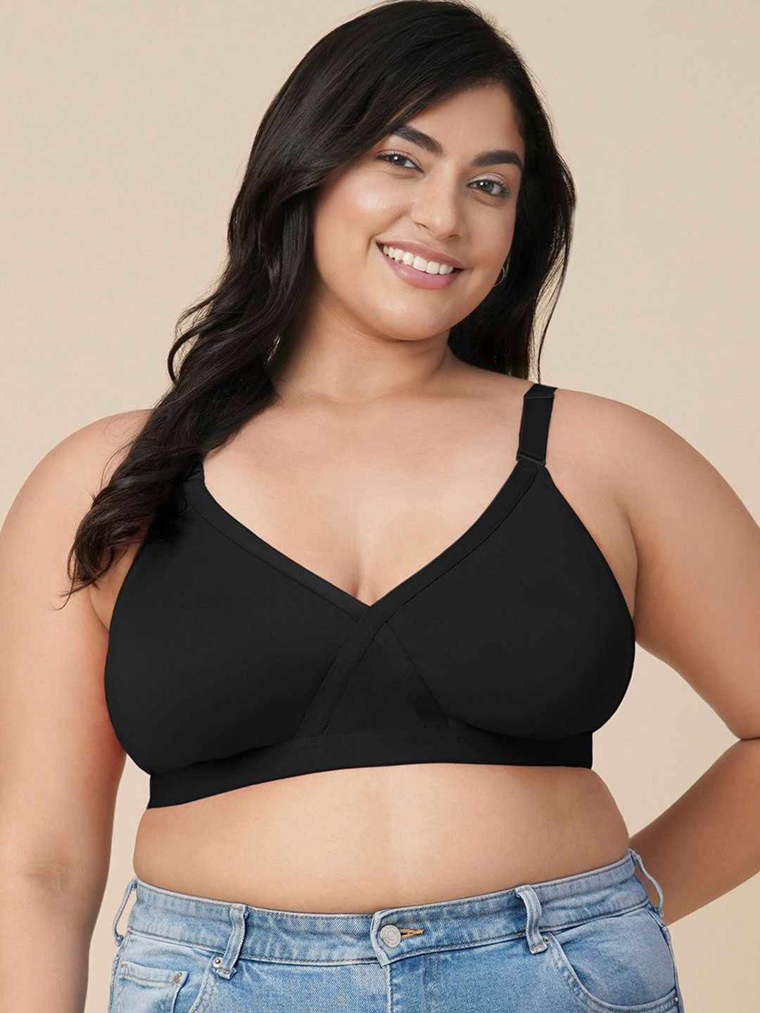 GROVERSONS Paris Beauty Full Coverage Non Padded Adjustable Strap Cotton Blend Bra