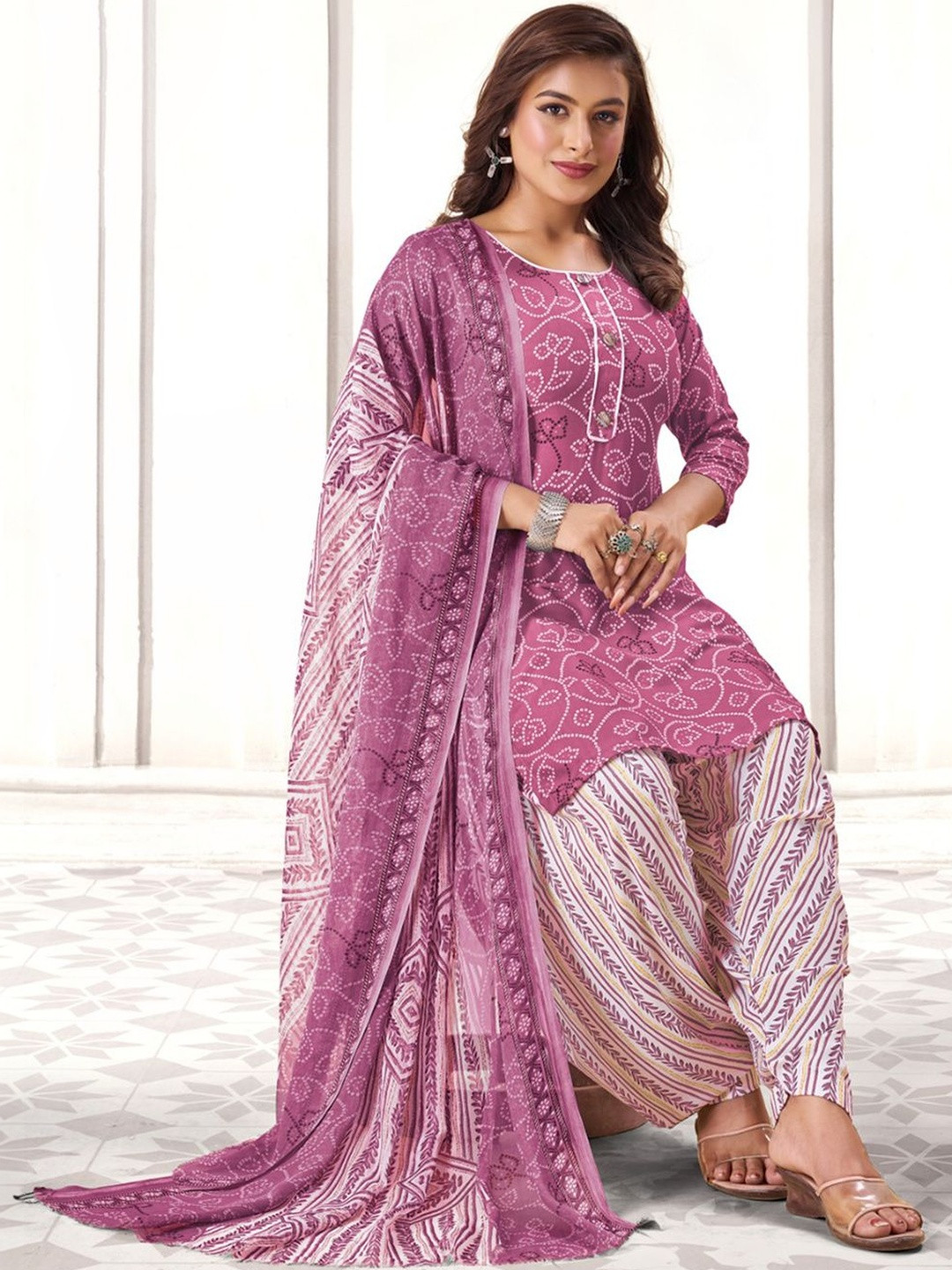 SEWDHAGA Women Ethnic Motifs Printed Regular Kurta with Patiala & With Dupatta