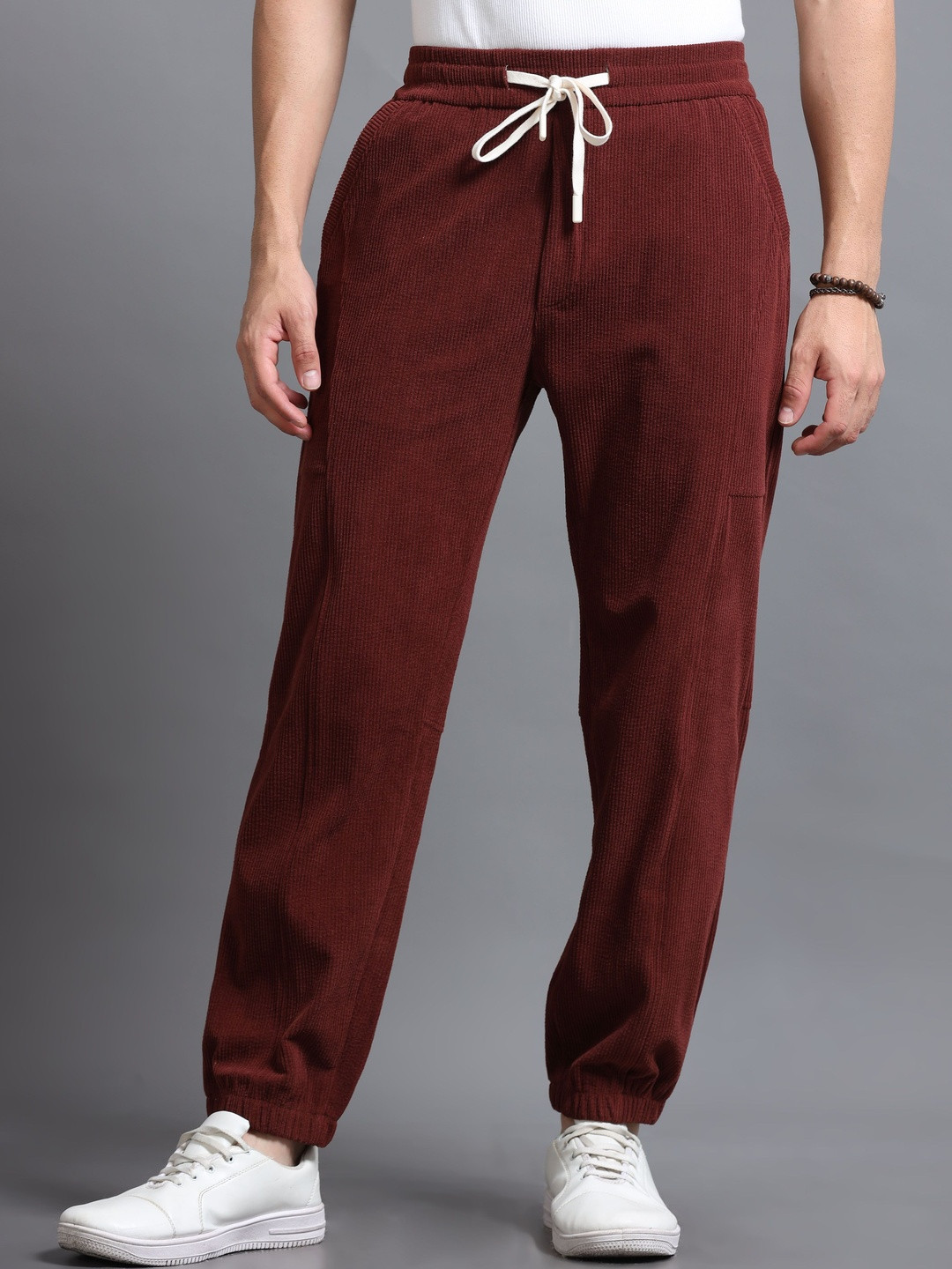 Roadster Men Smart Easy Wash Corduroy Trousers