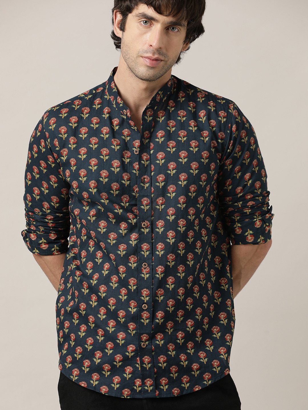 Paper Cut Men Comfort Floral Printed Casual Shirt