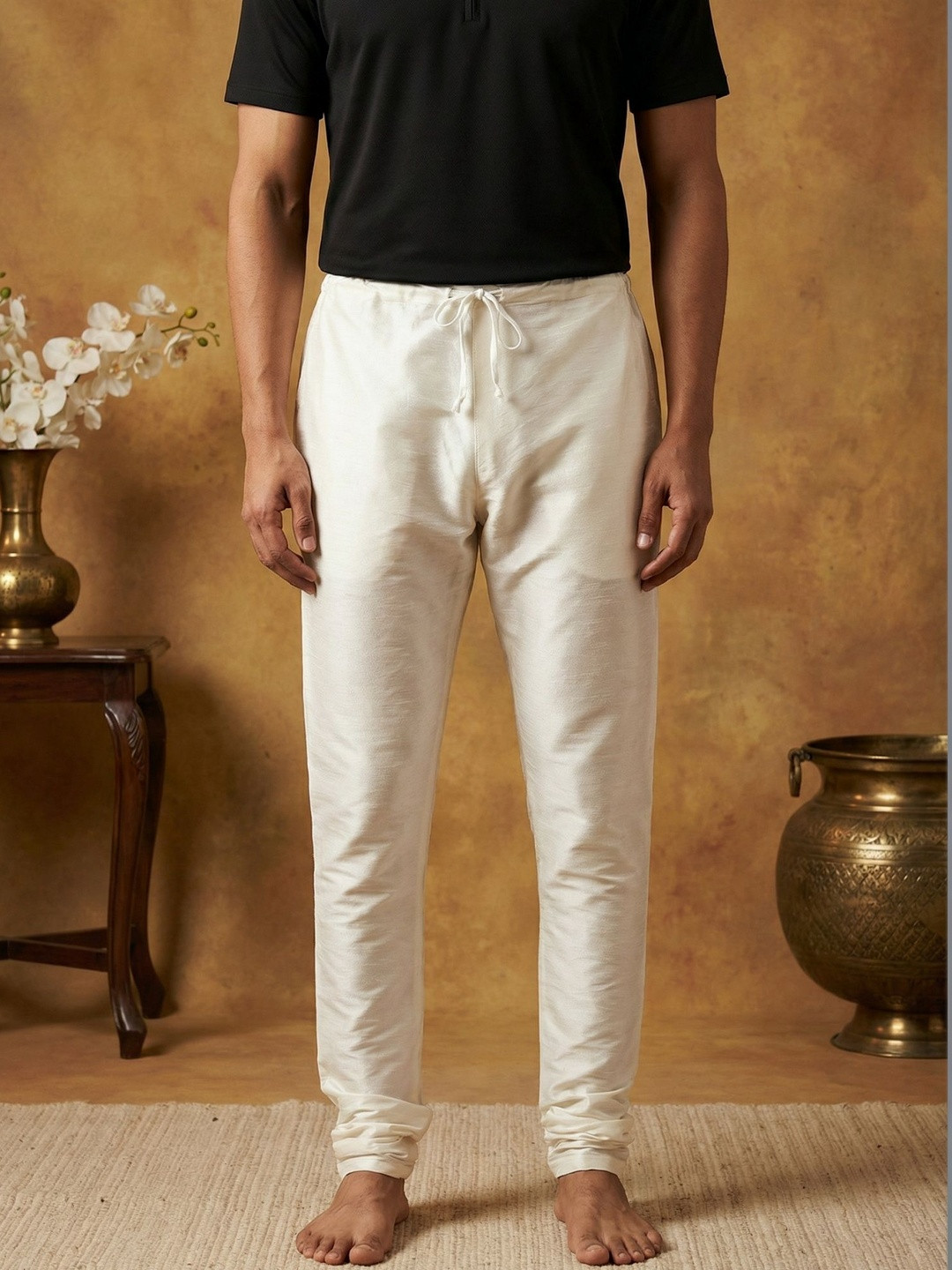 Jompers Men Solid Churidar Pyjamas