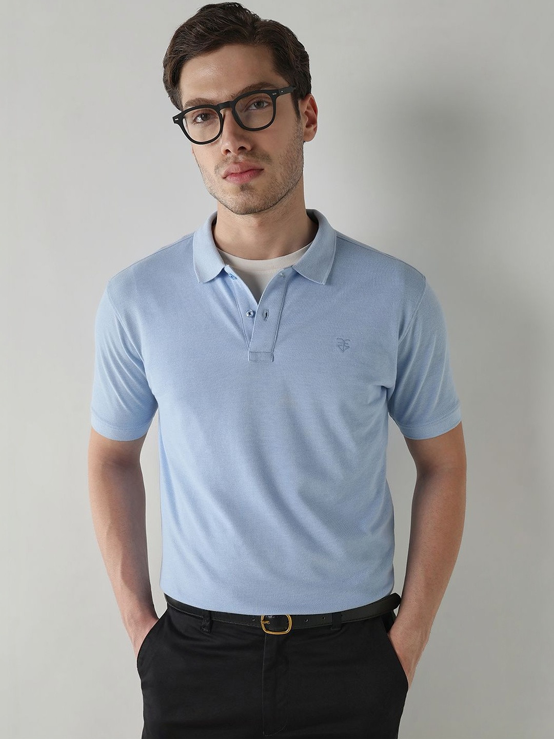 Reid & Taylor Men Brand Logo Polo Collar T-shirt