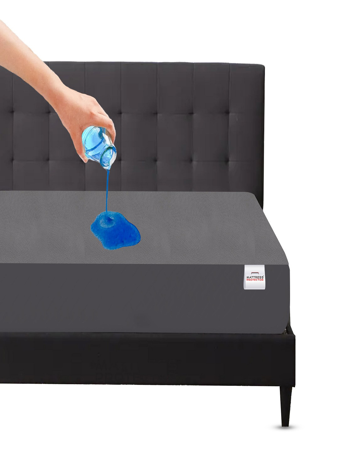 Mattress Protector Grey Queen Waterproof Mattress Protector with Elastic Fit - 72x60 Inch