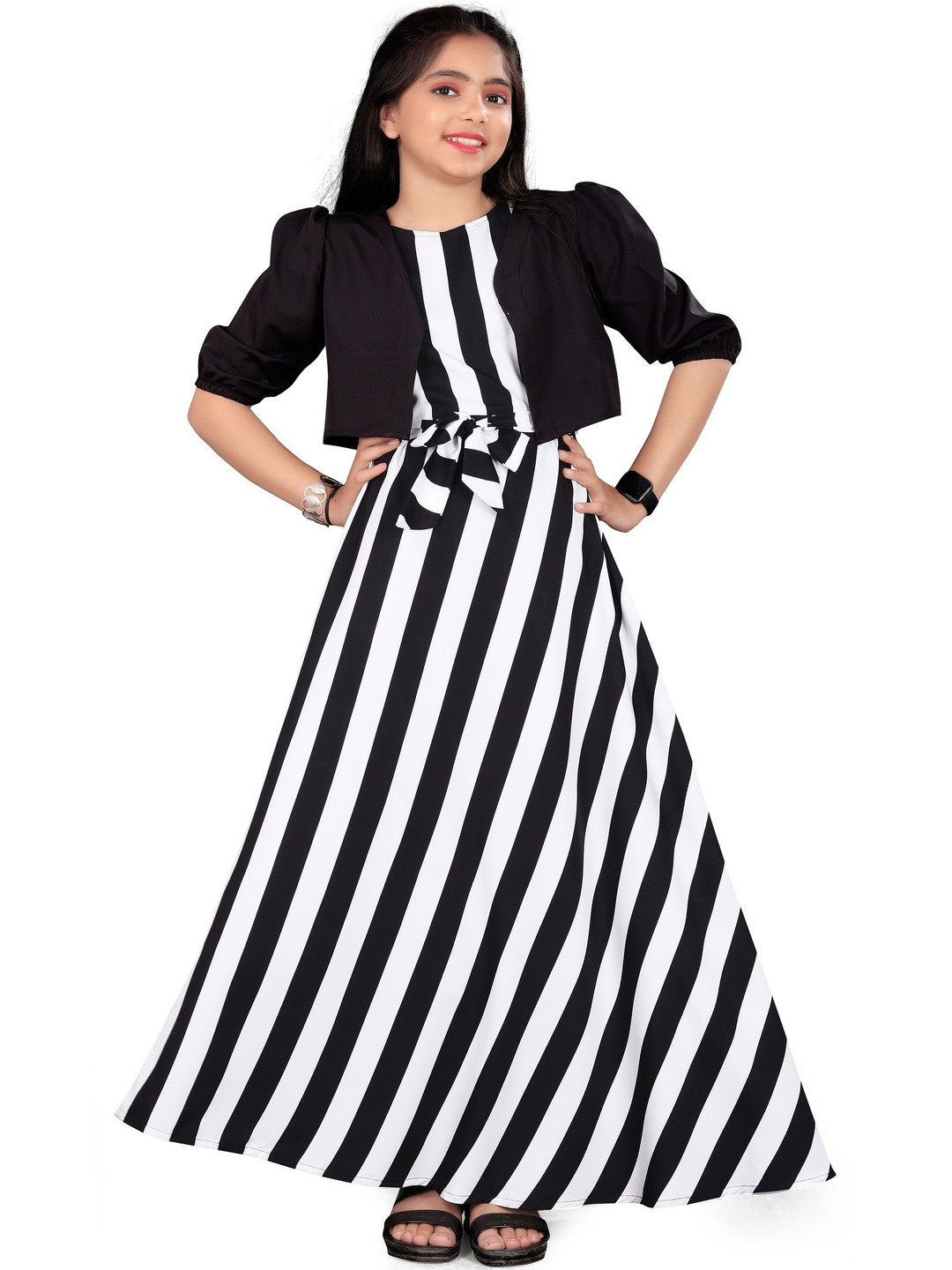 KRASRENAR Print Crepe Fit & Flare Maxi Dress