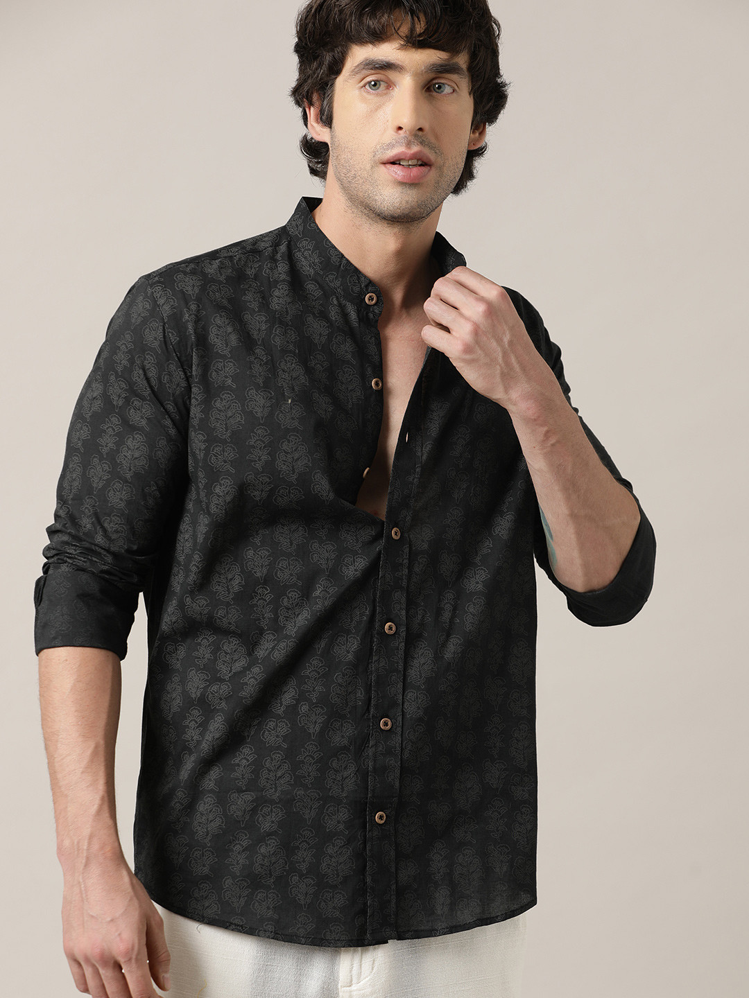 Paper Cut Men Comfort Floral Printed Casual Shirt