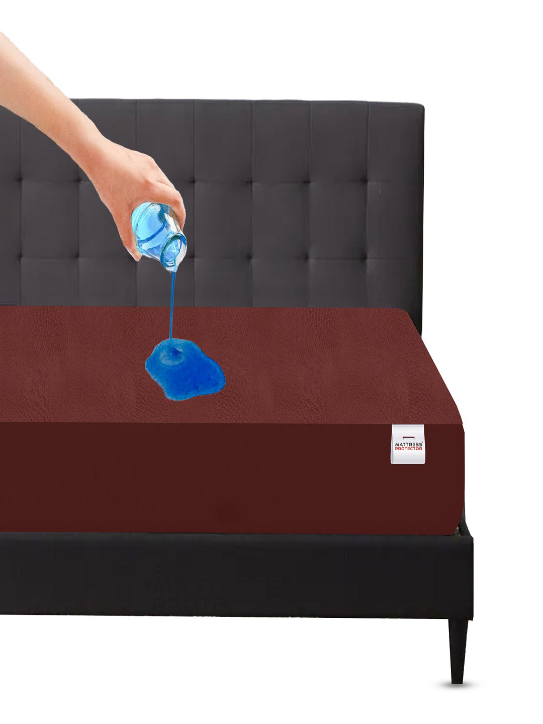 Mattress Protector Coffee Queen Waterproof Mattress Protector with Elastic Fit - 78x60 In