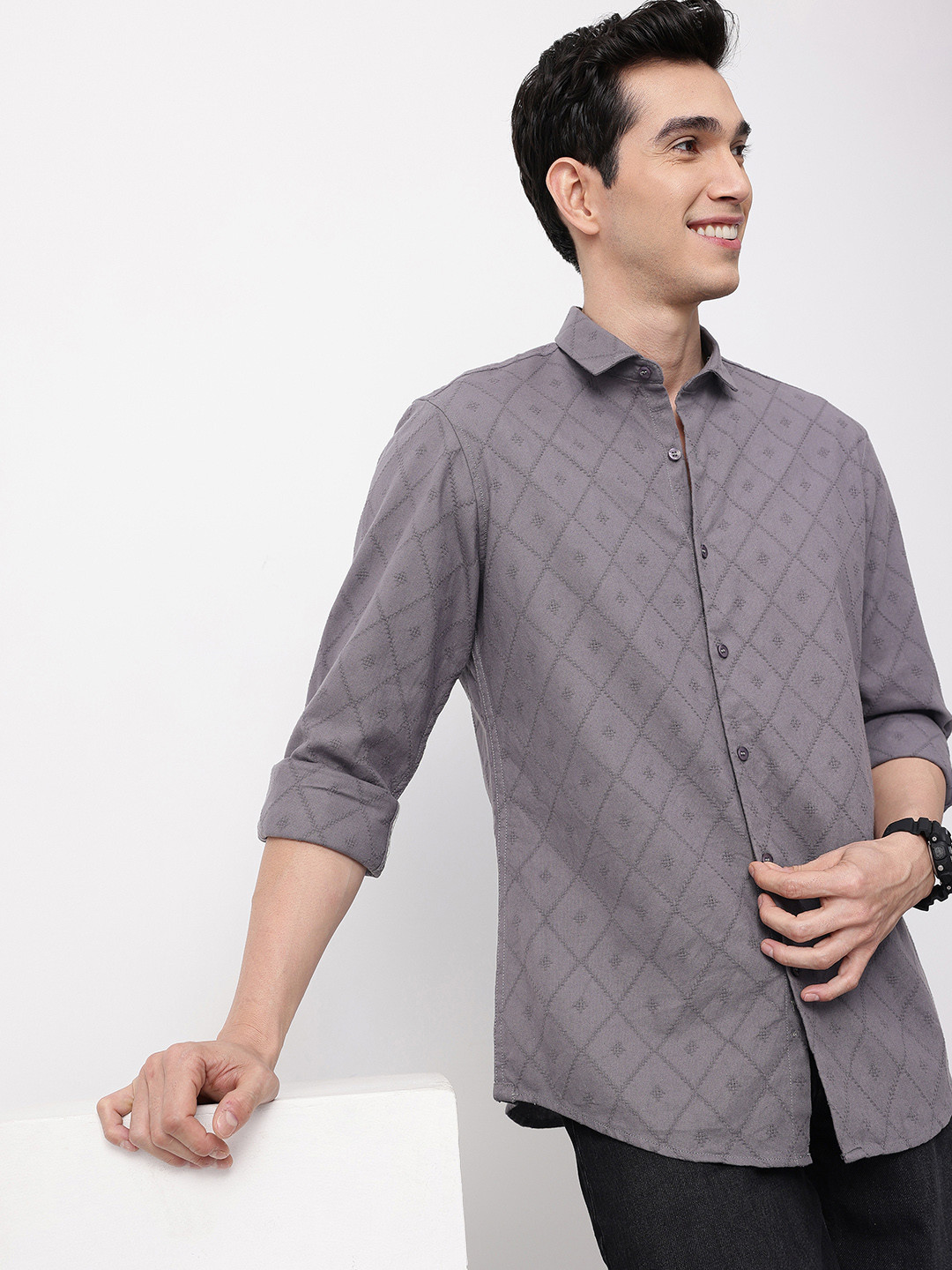 Mast & Harbour Self Designed Pure Cotton Casual Shirt