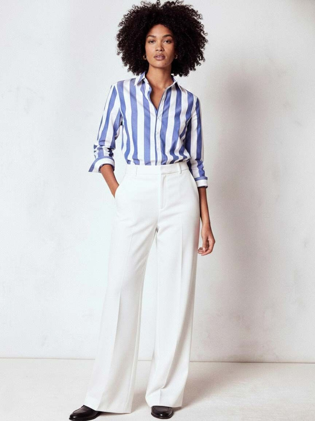 Kotty Women Solid Tailored Straight-Wide Trousers
