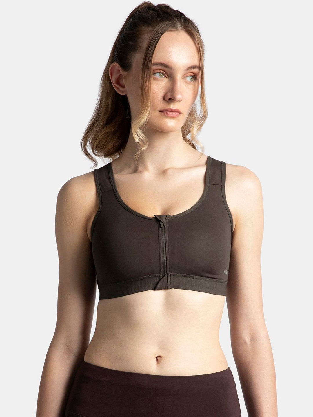 Wirefree Non Padded Microfiber Full Coverage Sports Bra with StayDry Treatment-MI11