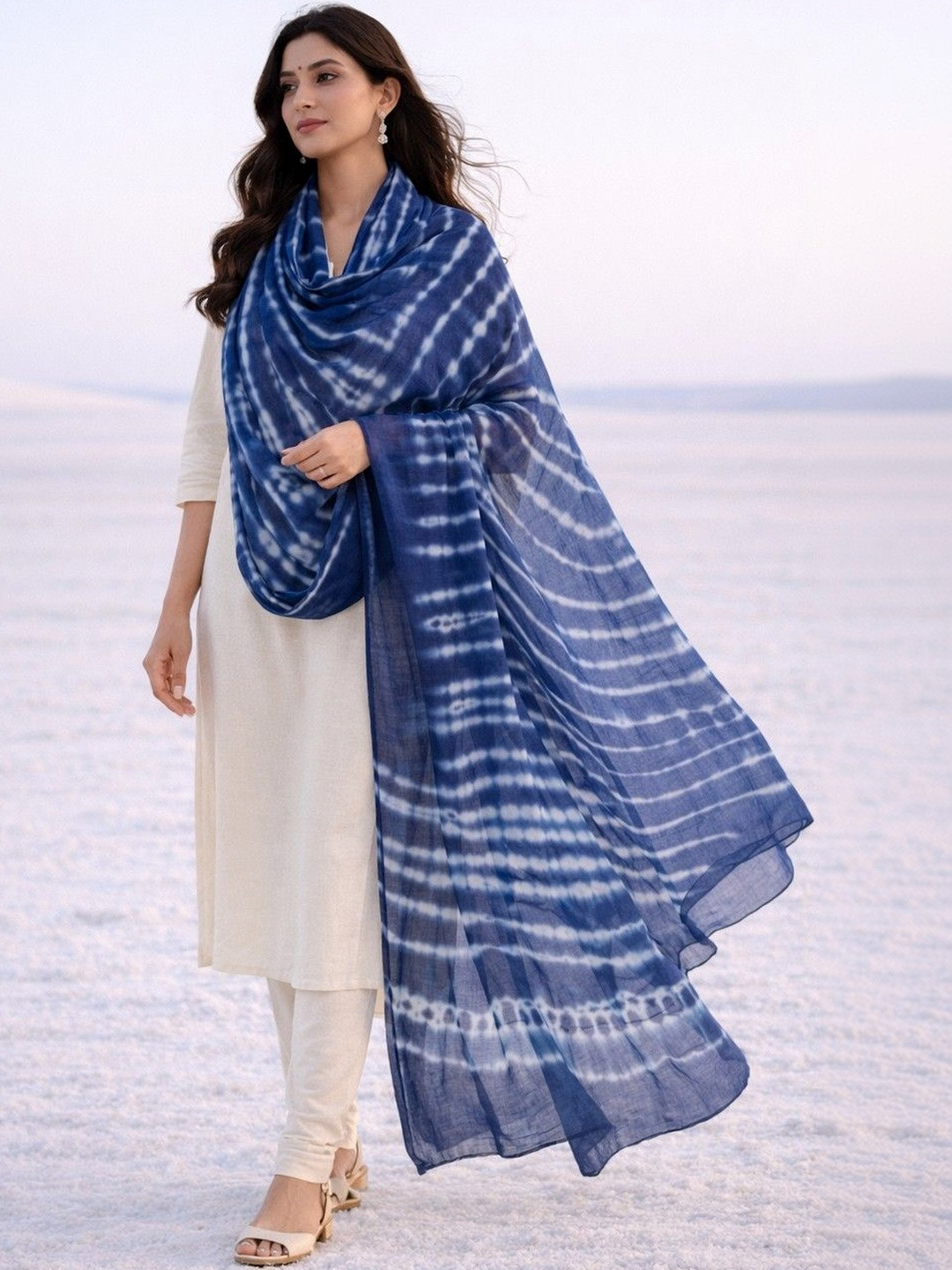Lookmark Ethnic Motifs Printed Tie and Dye Dupatta
