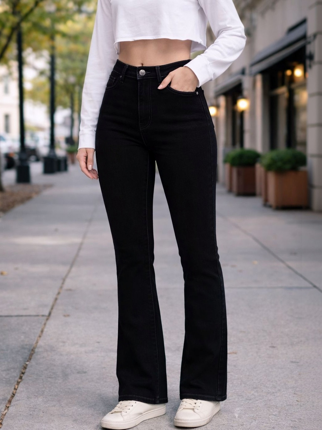 KASHIANXSTYLE Women Bootilicious Bootcut High-Rise Stretchable Jeans