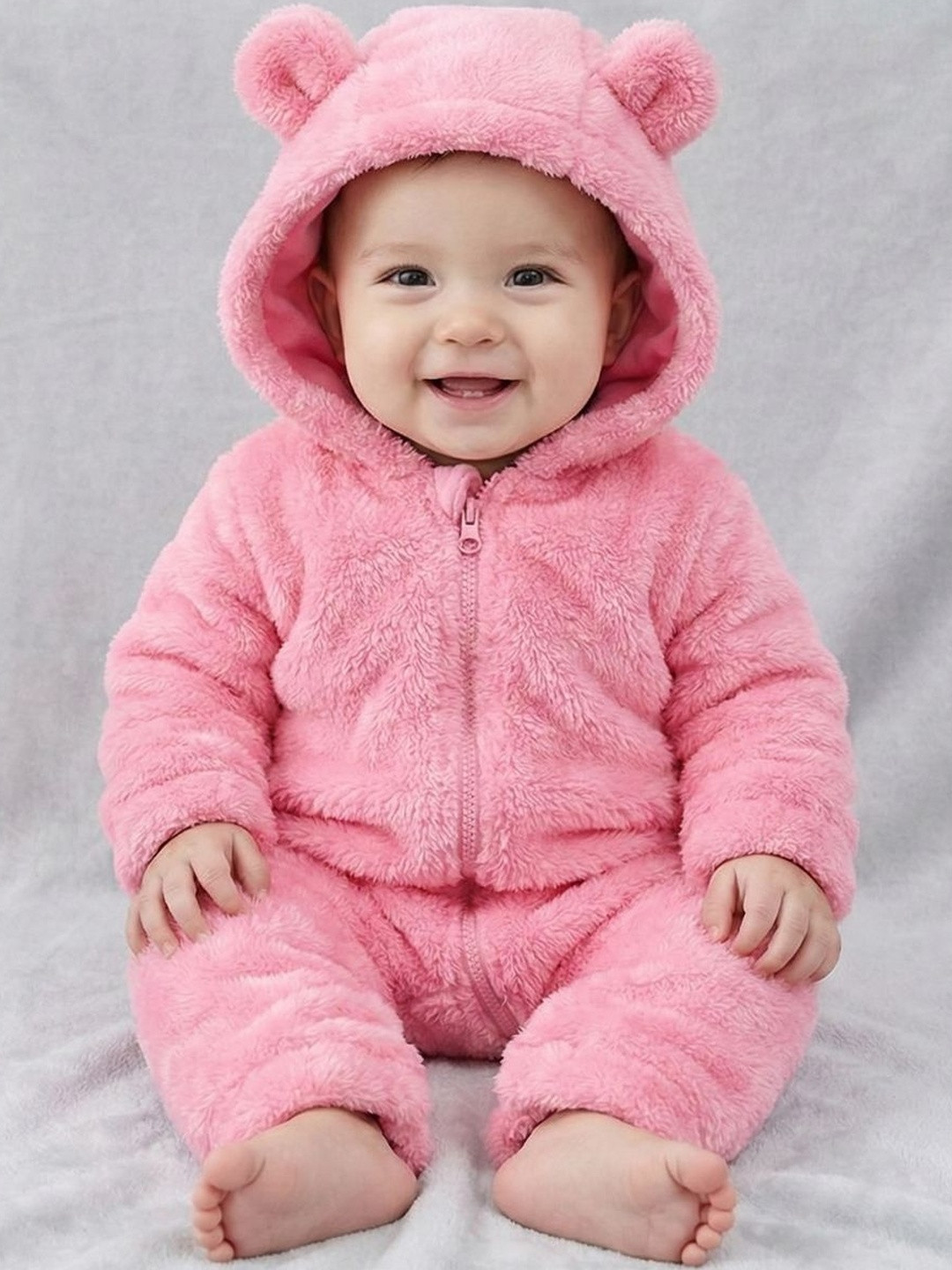 BabyZone Infants Hooded Rompers Rompers