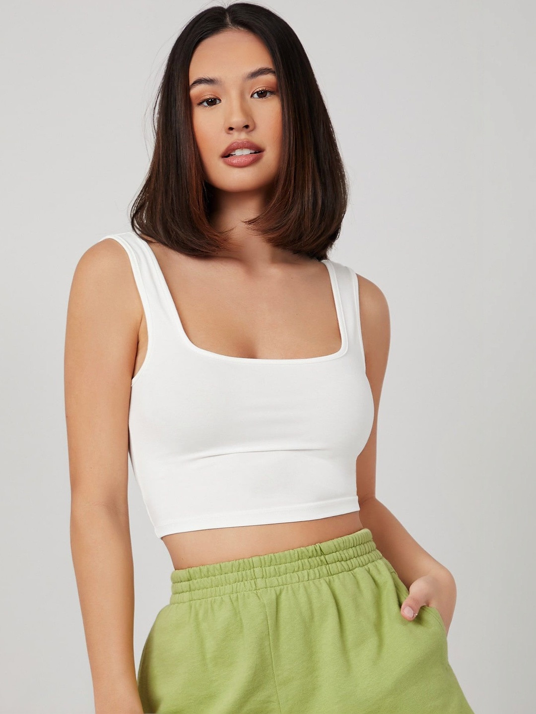 MULVARI Cotton Tank Crop Top