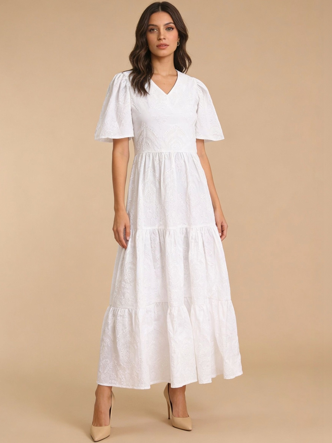 all about you Puff Sleeve A-Line Maxi Dress