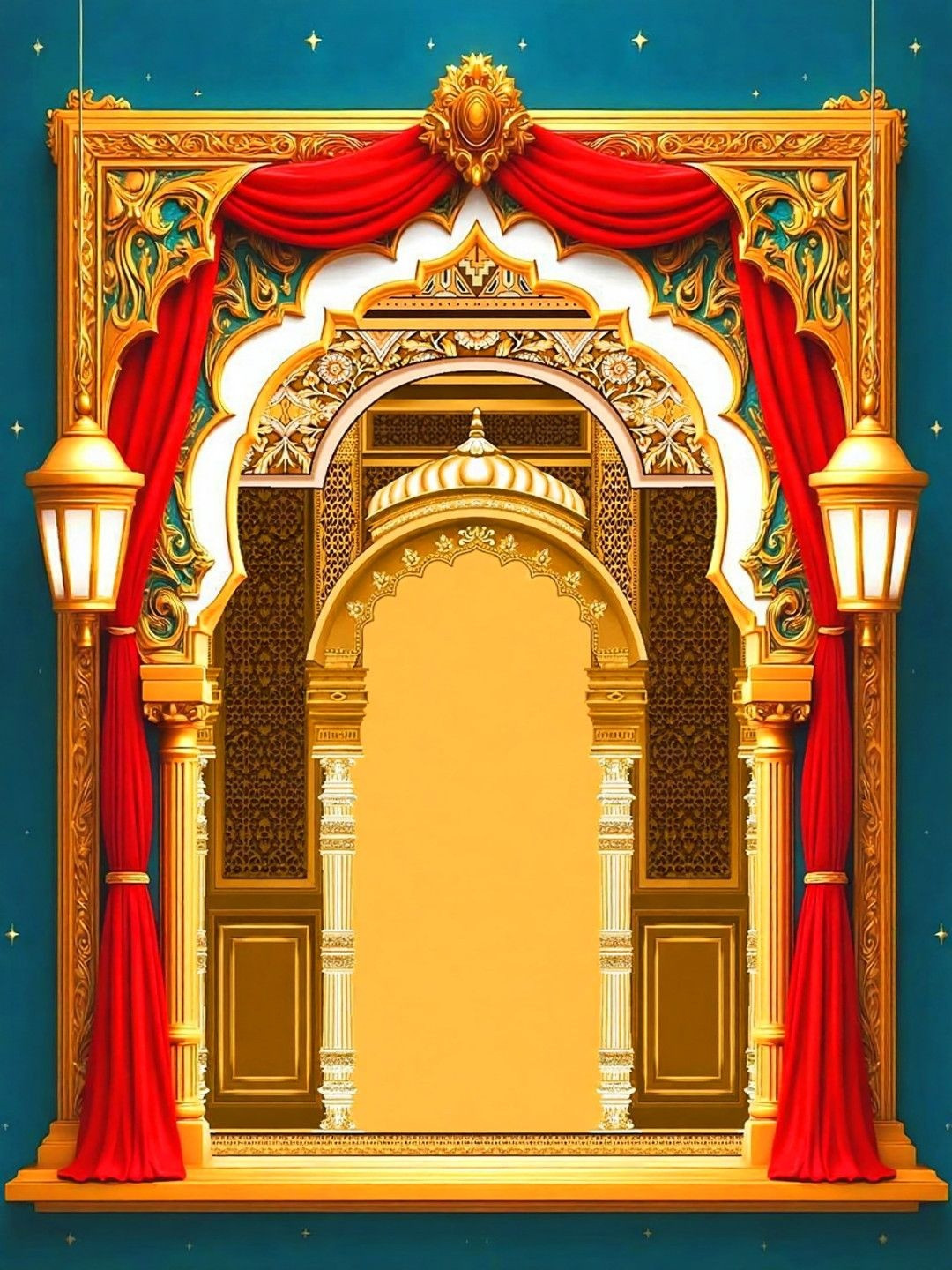 Aura Royal Arch Stage Backdrop 5x8 Feet
