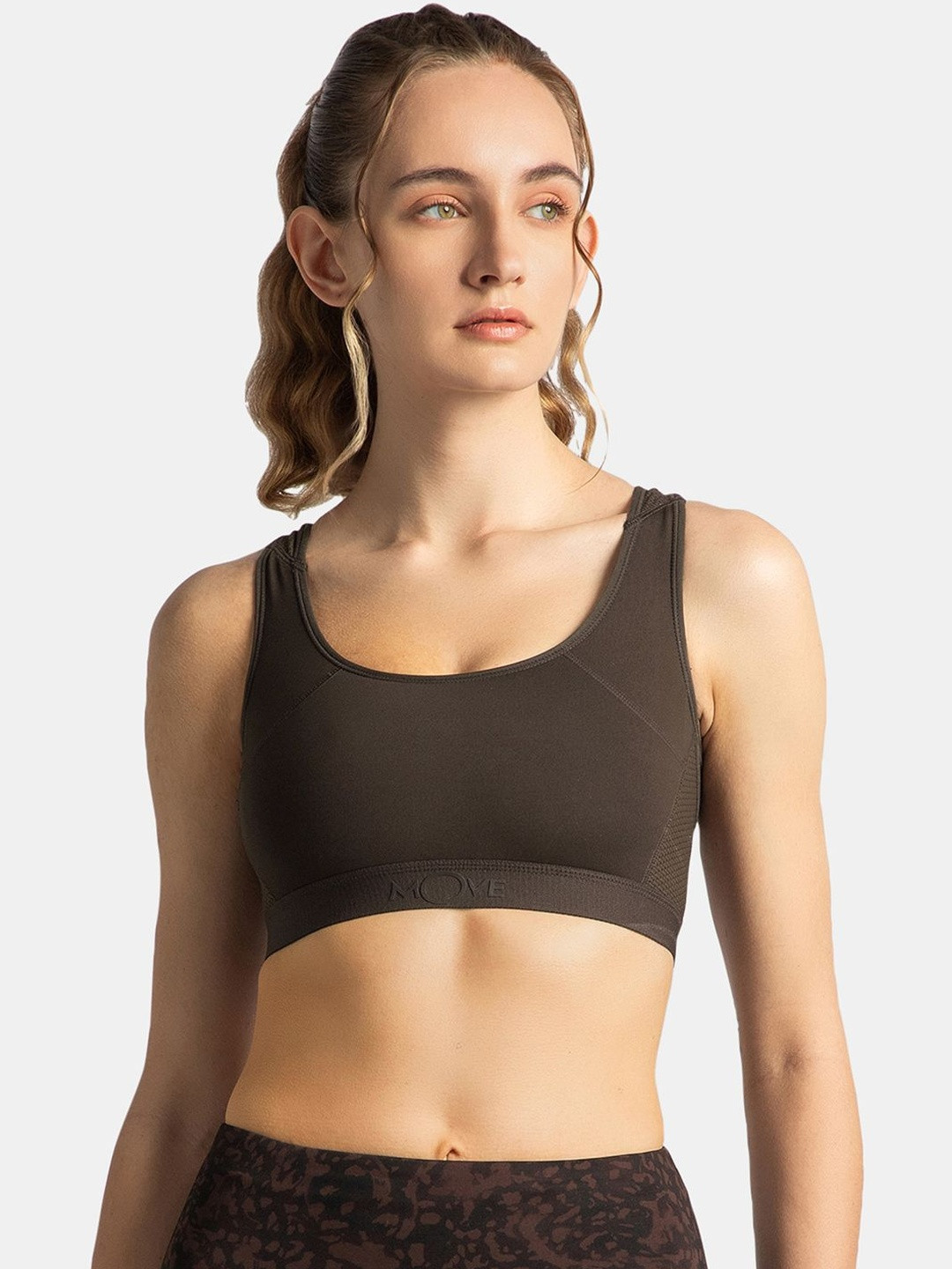 Wirefree Padded Tactel Nylon Full Coverage Racer Back Styling Sports Bra-AP20