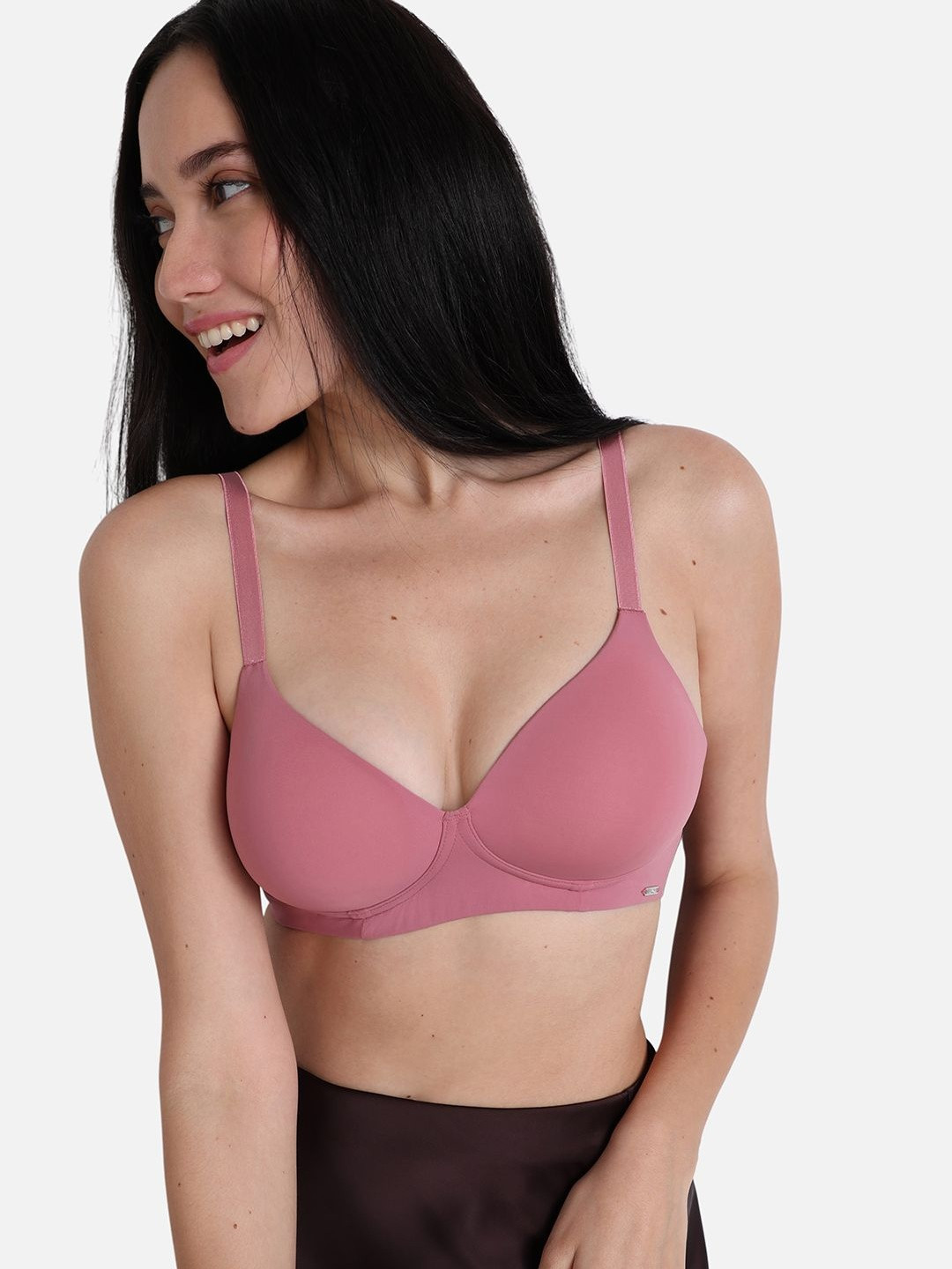 Wacoal Women Padded Non-wired 3/4th Cup Medium Coverage All Day comfort Pink T-shirt Bra