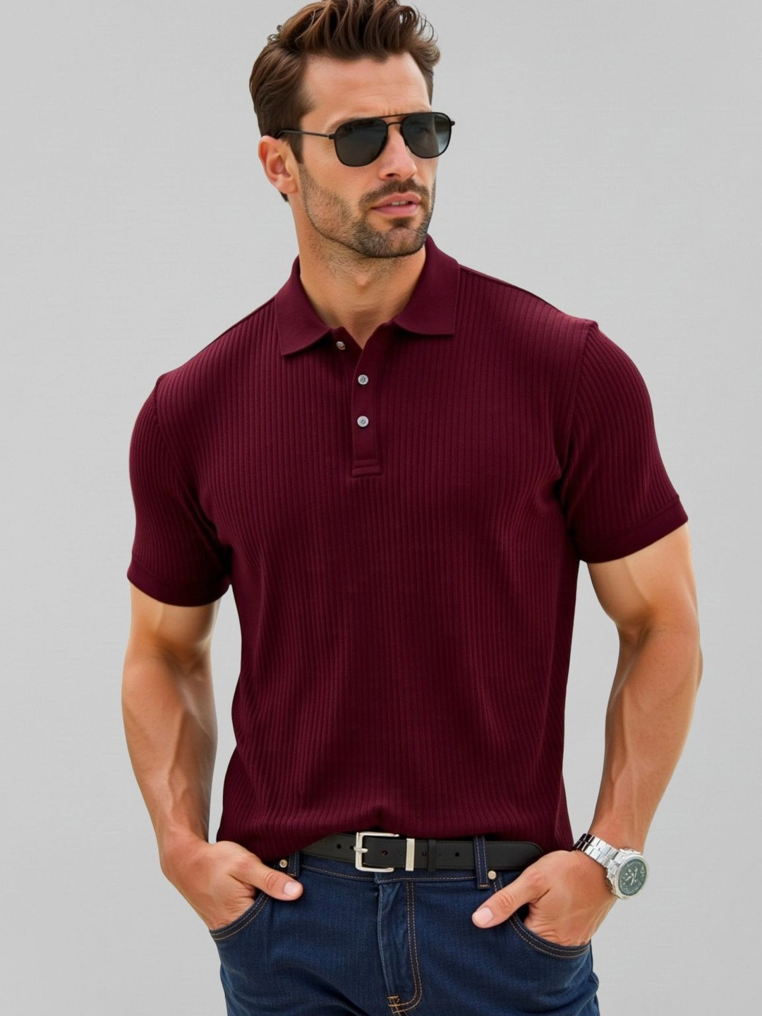 Fashion And Youth Men Polo Collar T-shirt