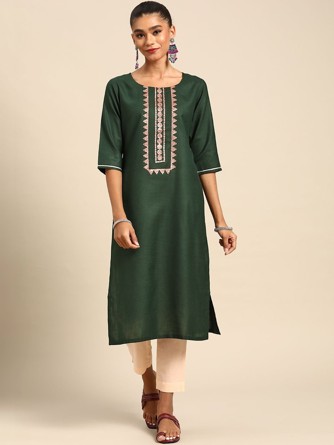 Gerua By Libas Women Floral Yoke Design Kurta