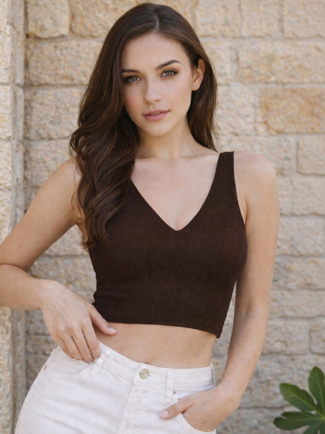 GLOWBERRY Cotton Blend Crop Top