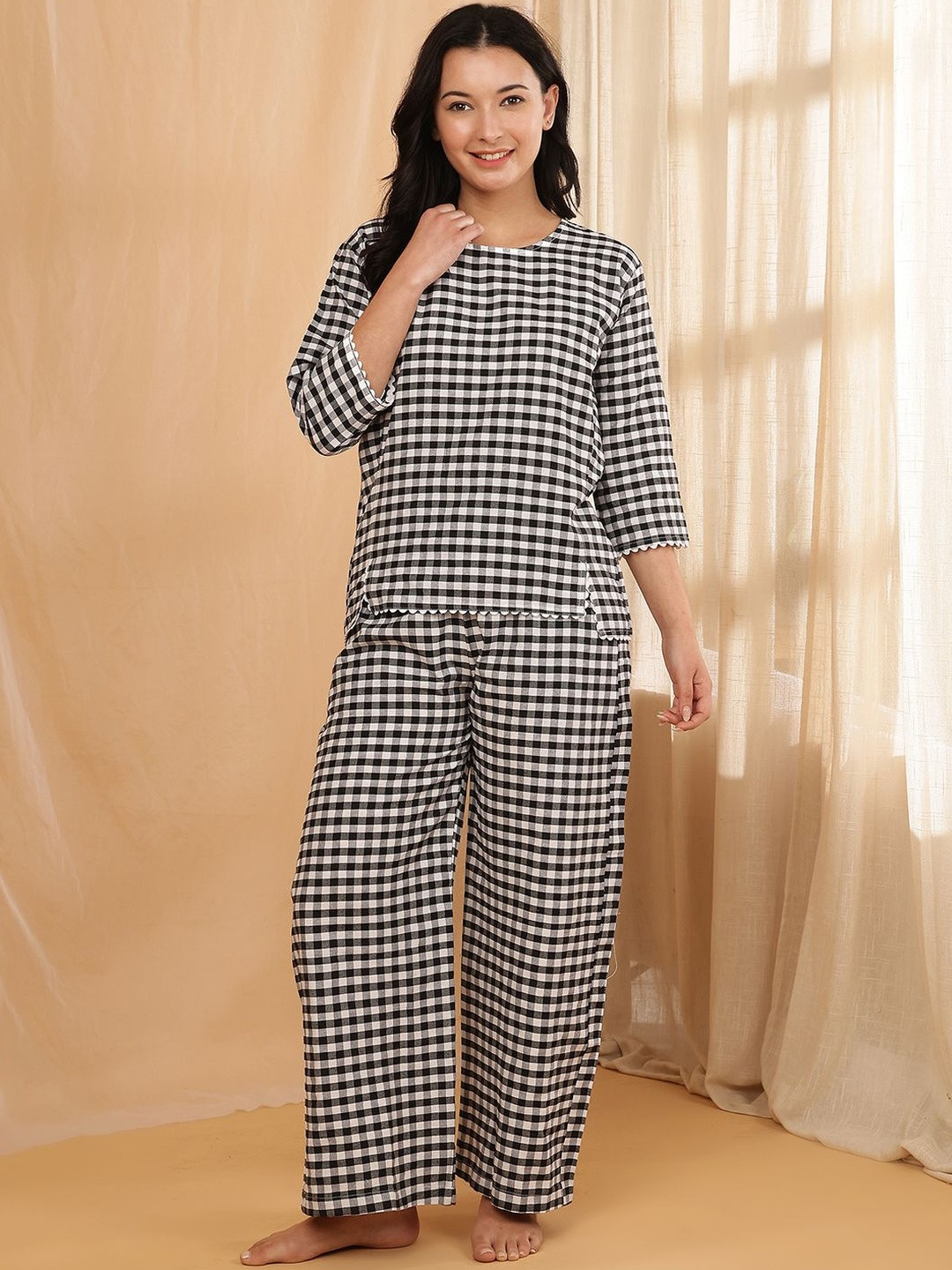 ETC Women Checked Night suit