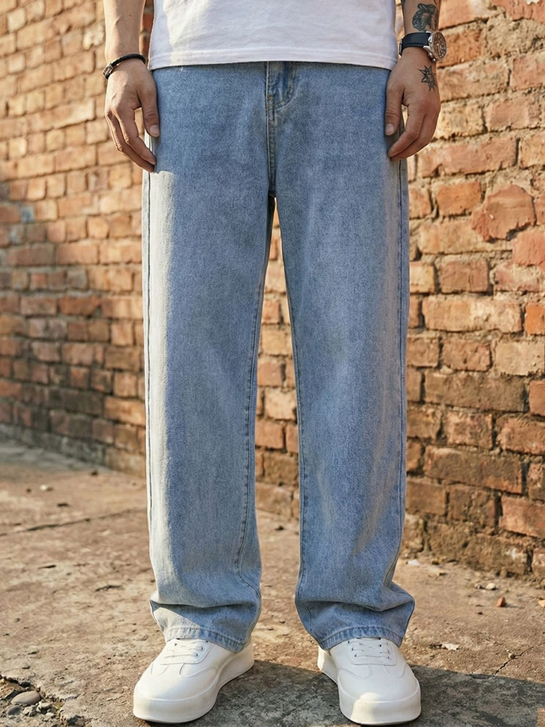 Podge Men Mid-Rise Light Fade Stretchable Jeans