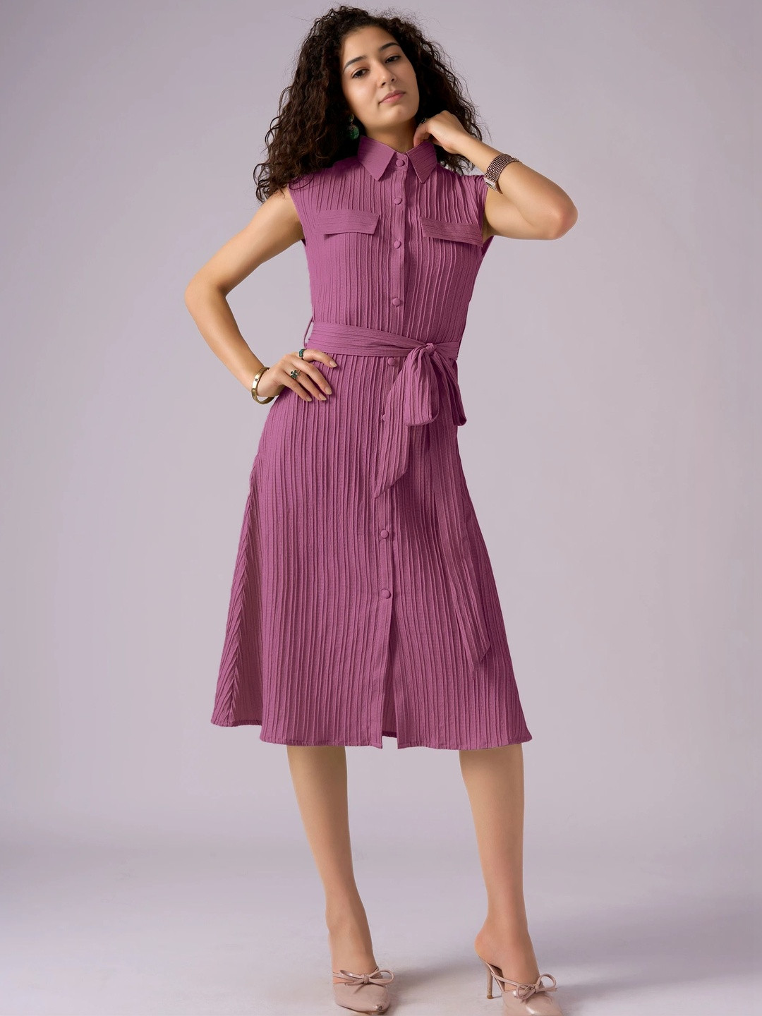 all about you Crepe A-Line Midi Dress