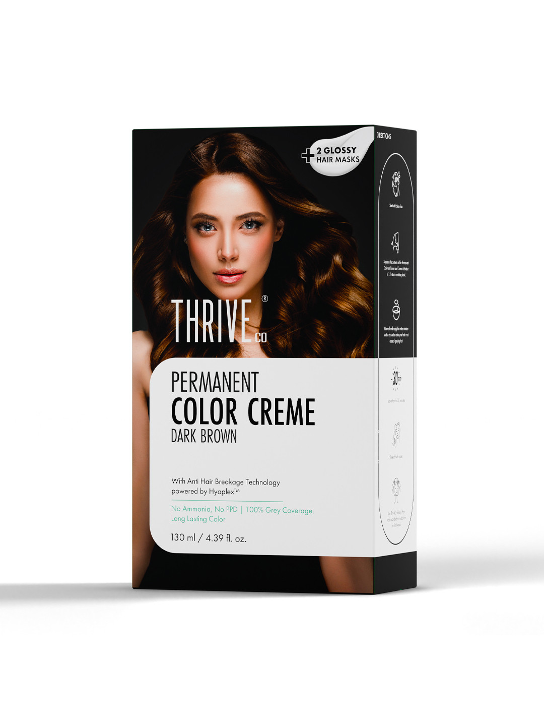 Thriveco Permanent Color Creme- 130 ml- Dark Brown