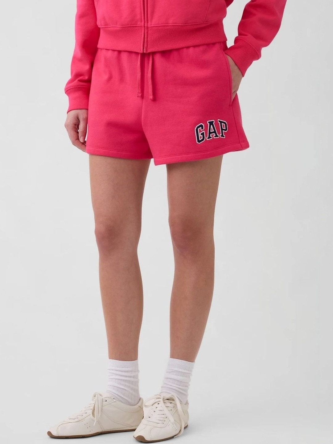 GAP Women Logo Print Relaxed Fit Mid-Rise Shorts