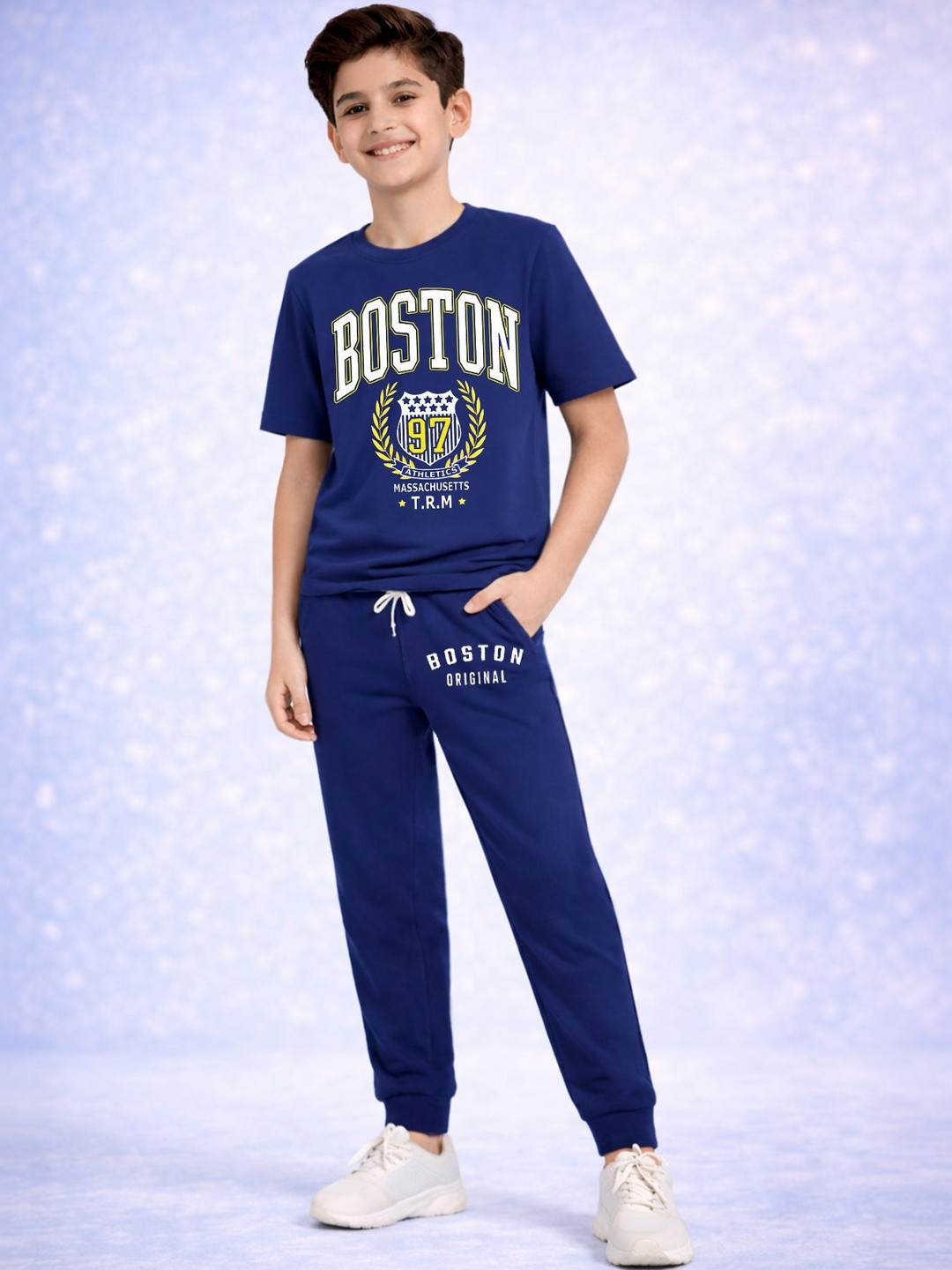 HERE&NOW Boys Printed T-Shirt & Track Pant Set